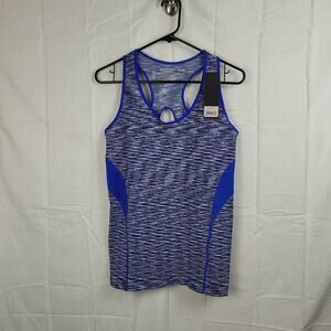 Yelete Womens Navy Blue Racer Back Scoop Neck Activewear Tank‎ Top Size S/M